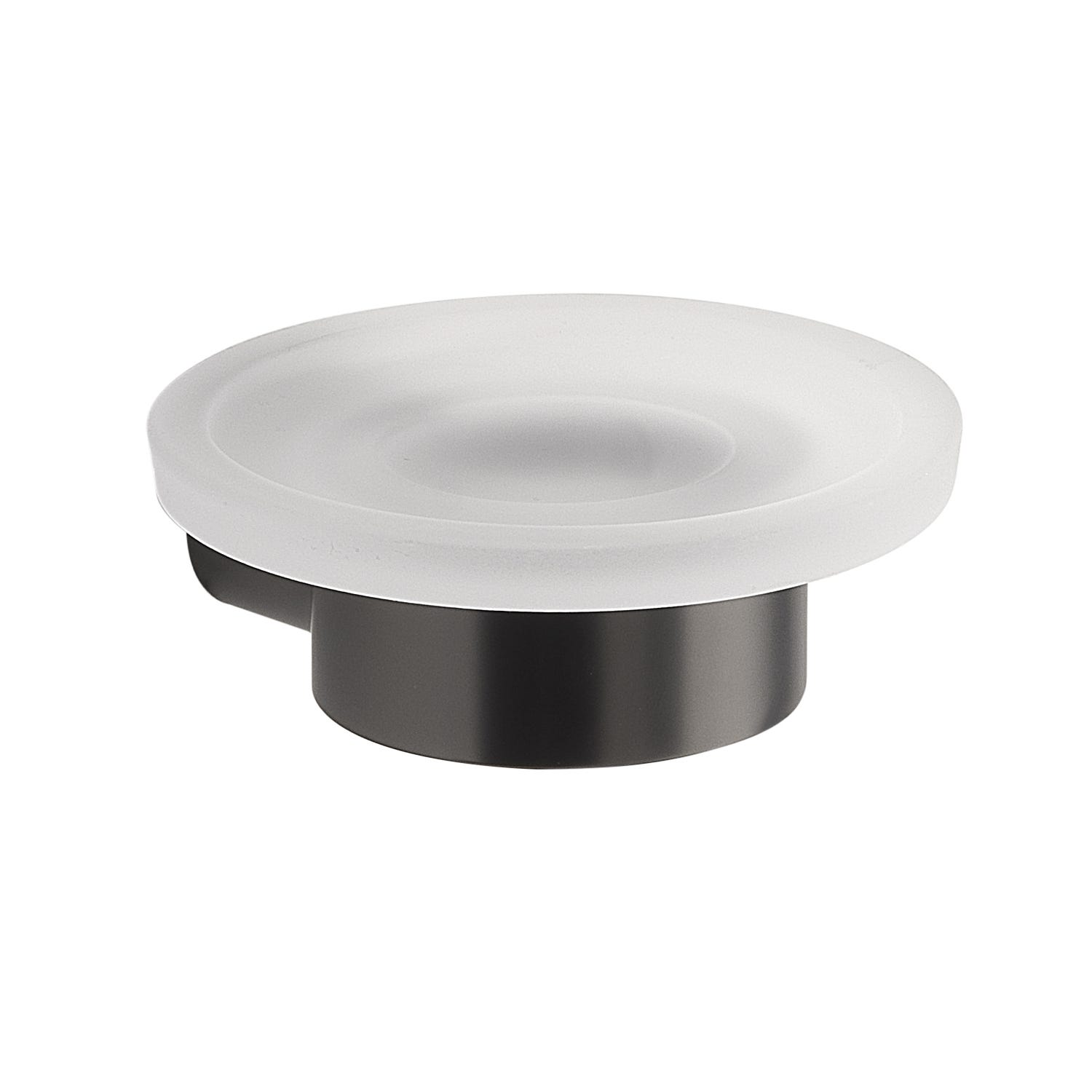 Wandseifenschale Aus Messing Und Satiniertem Glas, Gun Metal Palazzo