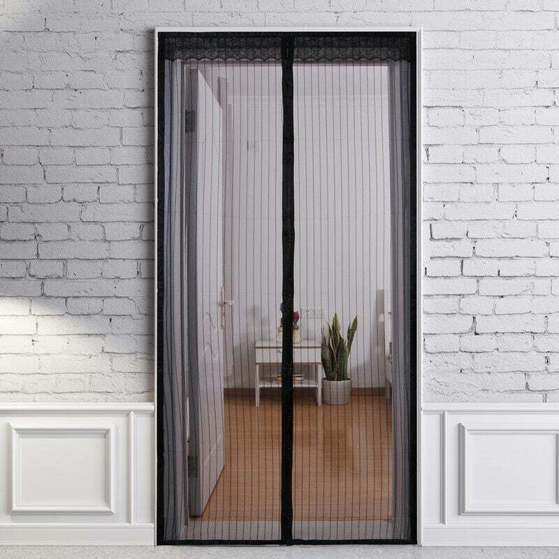 Magnetisches Türgitter, Moskitonetz, Insektenschutzgitter 80 X 205 Cm, Schwarz