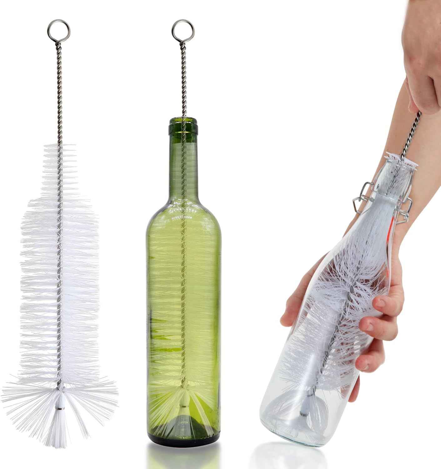Flaschenbürste, Ideal Zum Reinigen Von Glasflaschen Mit Engem Hals, Weinflaschen, Bierflaschen, Limonadenflaschen, Sprühflaschen Und Kombuchaflaschen.