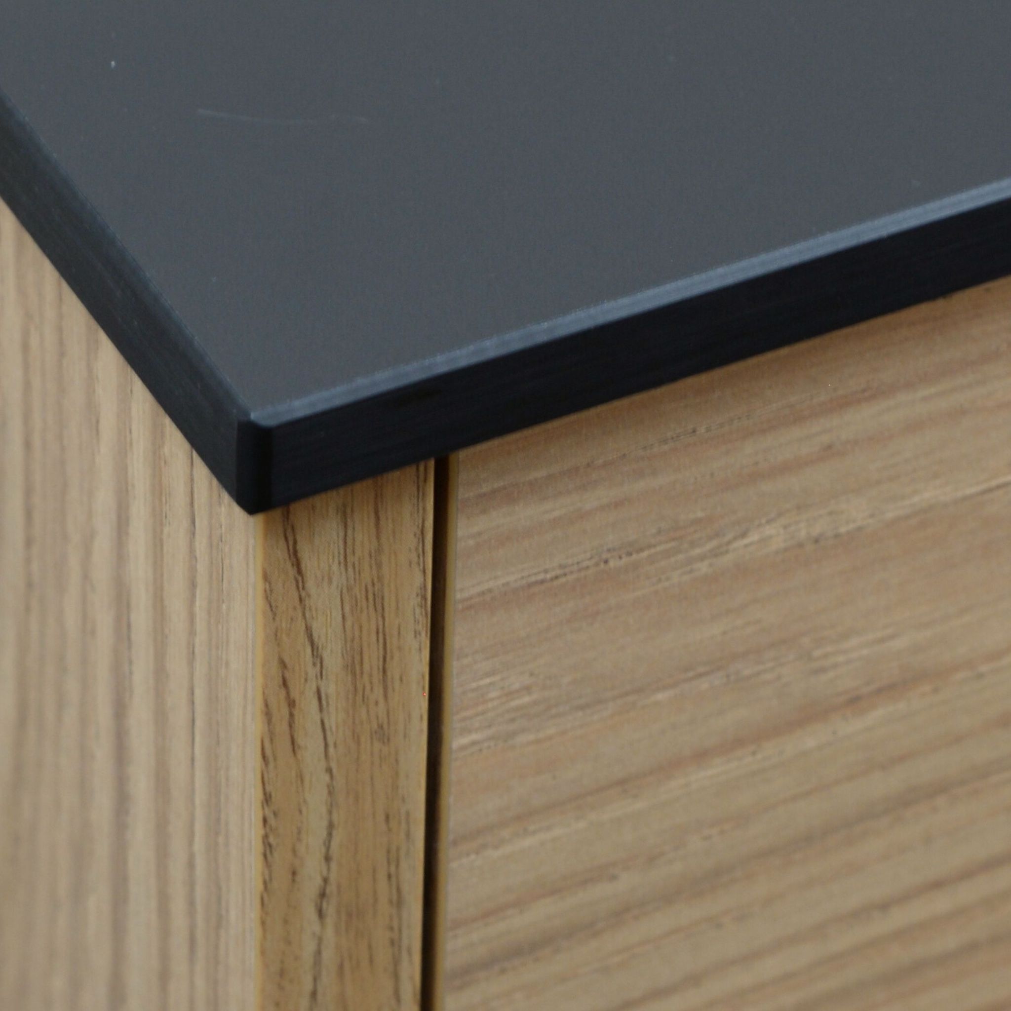 Hpl-badezimmerarbeitsplatte Für Schrank 100 Cm 101 X 45 Cm Schwarz Matt (0190af)