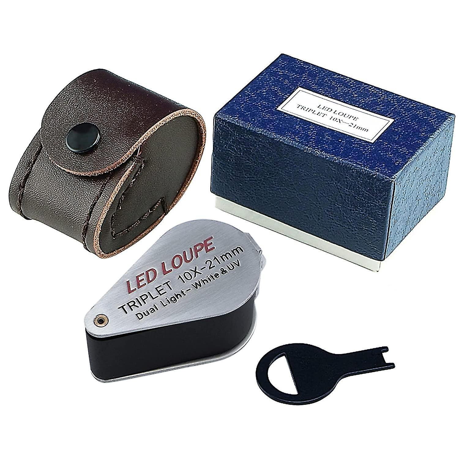 Mini-schmucklupe Mit 10-facher Vergrößerung Und Uv-licht Für Edelsteine, Schmuck, Steine, Briefmarken, Ersatzteile, Hobbys, Antiquitäten, Münzen Usw.