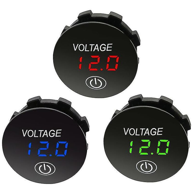 Digitales Led-voltmeter Mit Batteriekapazitätsanzeige Und Touch-ein-/ausschalter Für Auto Und Motorrad