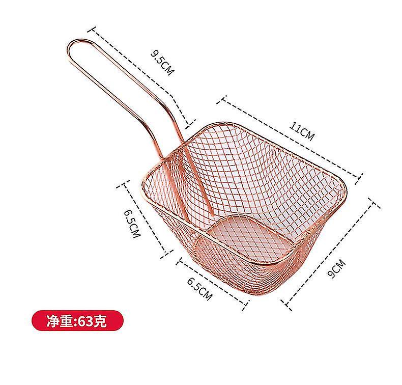 Frittierkorb, Snackeimer, Aufbewahrungskorb Für Frittiertes Hähnchen, Frittierkorb, Ölsieb, Kreatives Geschirr – J – Klein – Roségold