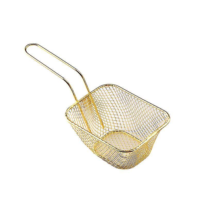Frittierkorb, Snackeimer, Aufbewahrungskorb Für Frittiertes Hähnchen, Frittierkorb, Ölsieb, Kreativer Geschirrbehälter – J – Klein – Gold