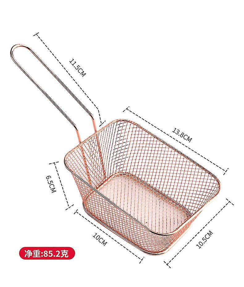 Frittierkorb, Snackeimer, Aufbewahrungskorb Für Frittiertes Hähnchen, Frittierkorb, Ölsieb, Kreatives Geschirr – J – Groß – Roségold