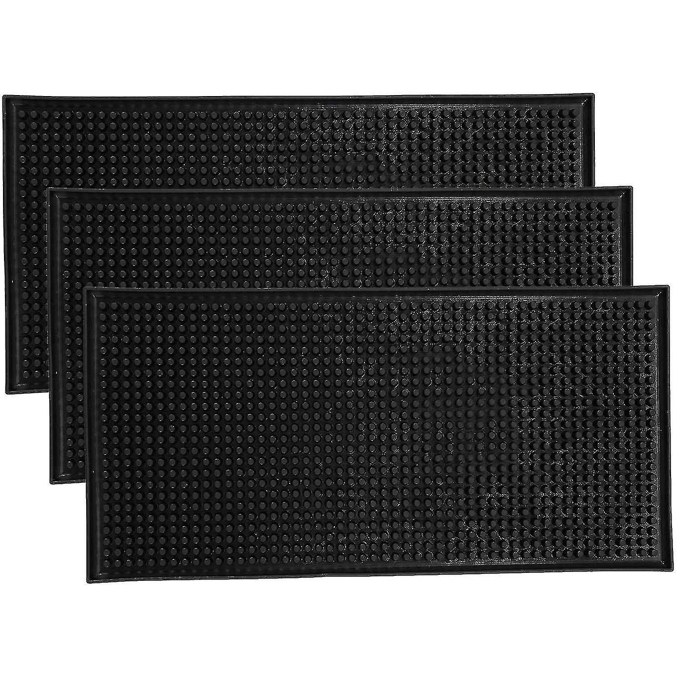 Set Mit 3 Schwarzen Barmatten, Spritzschutz, Abtropfmatten Für Gläser, Cocktail-serviermatten Für Arbeitsplatten (12 Zoll)
