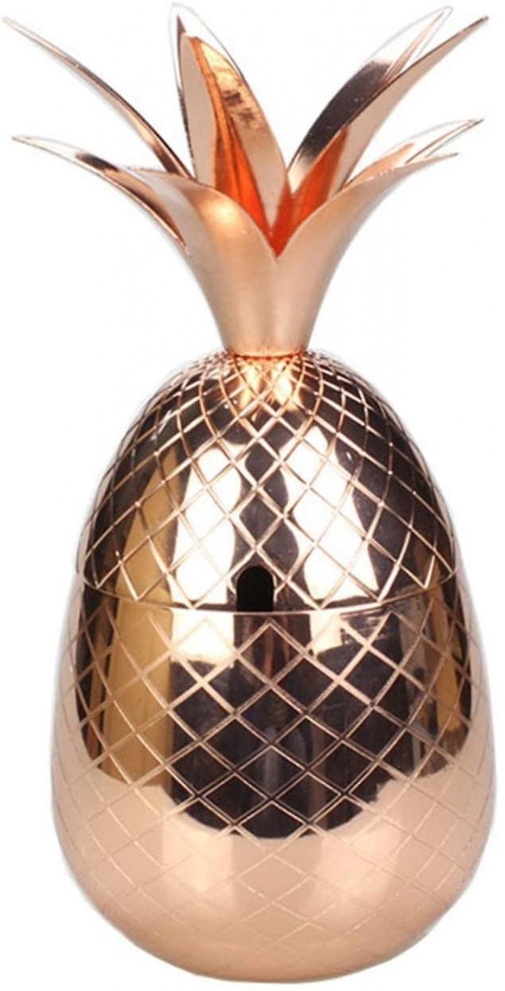 Leichter Eisbehälter, Cocktailbecher In Ananasform Aus Edelstahl Und Kupfer, Moscow Mule Becher Mit Deckel, Bierkrug, Trinkbecher, Barbecher, 500 Ml