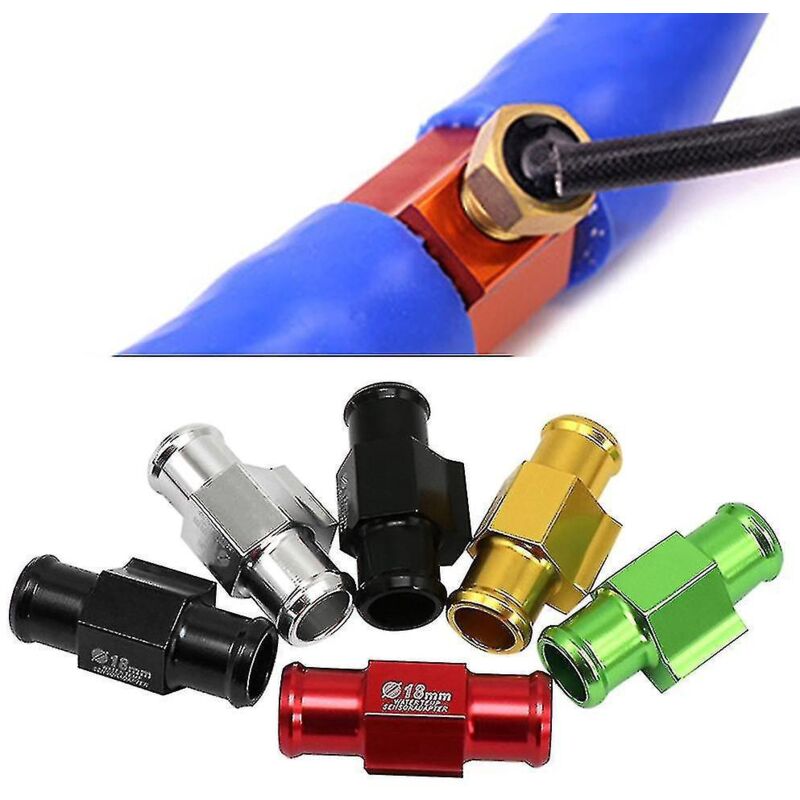 Universeller 18/22-mm-schlauchadapter Für Motorrad-wassertemperatursensor Mit 2 Schlauchschellen – Silber