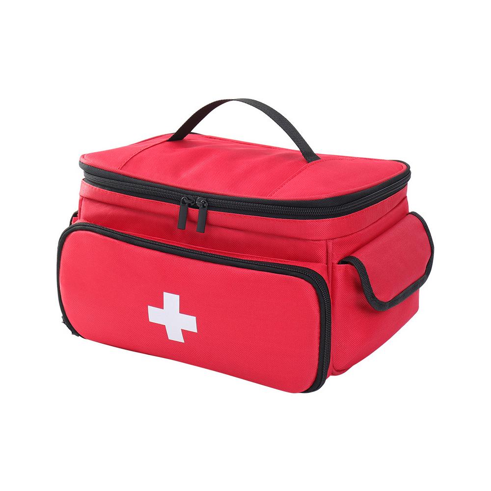 Leerer Erste-hilfe-beutel, Kleiner Roter Medikamentenbeutel Für Pillen, Tragbares Reise-set, Aufbewahrungsbox 28x19x16cm Für Auto, Zuhause, Büro, Outdoor.