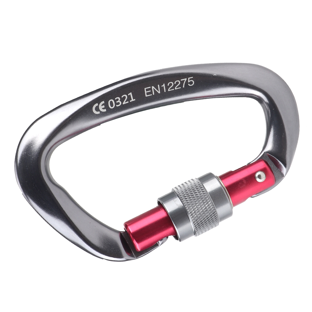 Aluminium-d-ring-karabiner Zum Klettern Und Wandern – 25 Kn Sicherheitshaken (grau)
