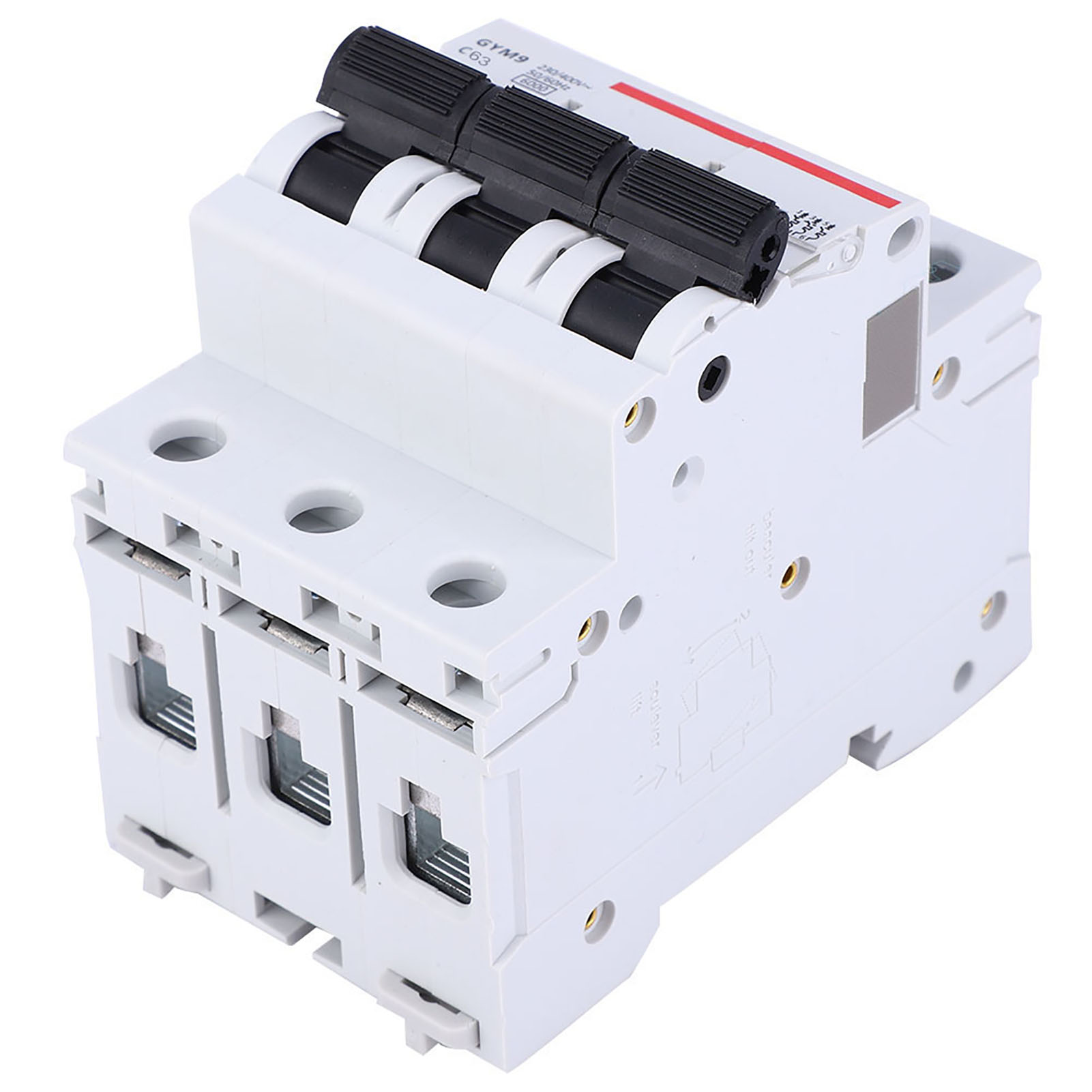 3-poliger Fehlerstromschutzschalter 230/400 V Ac 50/60 Hz Ip20 Ableitstromschutz Gym9-c65