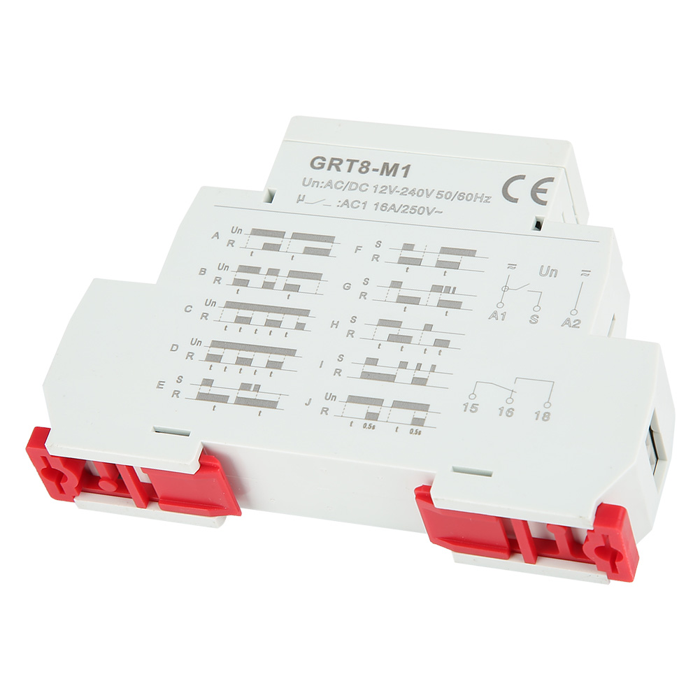 Grt8-m1 Multifunktions-zeitrelais, 10 Funktionen, Din-schienenmontage, 12 V 240 V Ac/dc