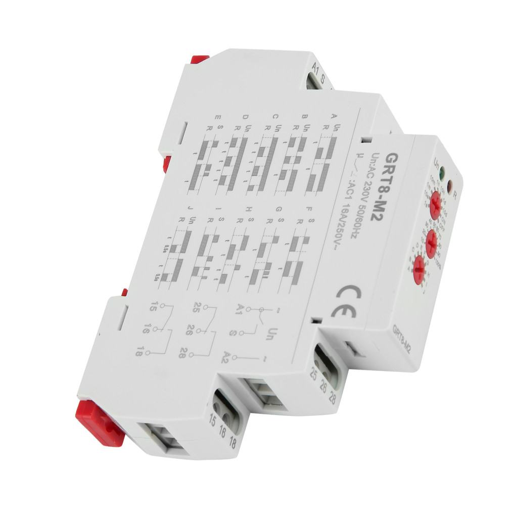 Grt8-m2 Multifunktions-zeitrelais, 10 Funktionen, Din-schienenmontage, 220 V Ac