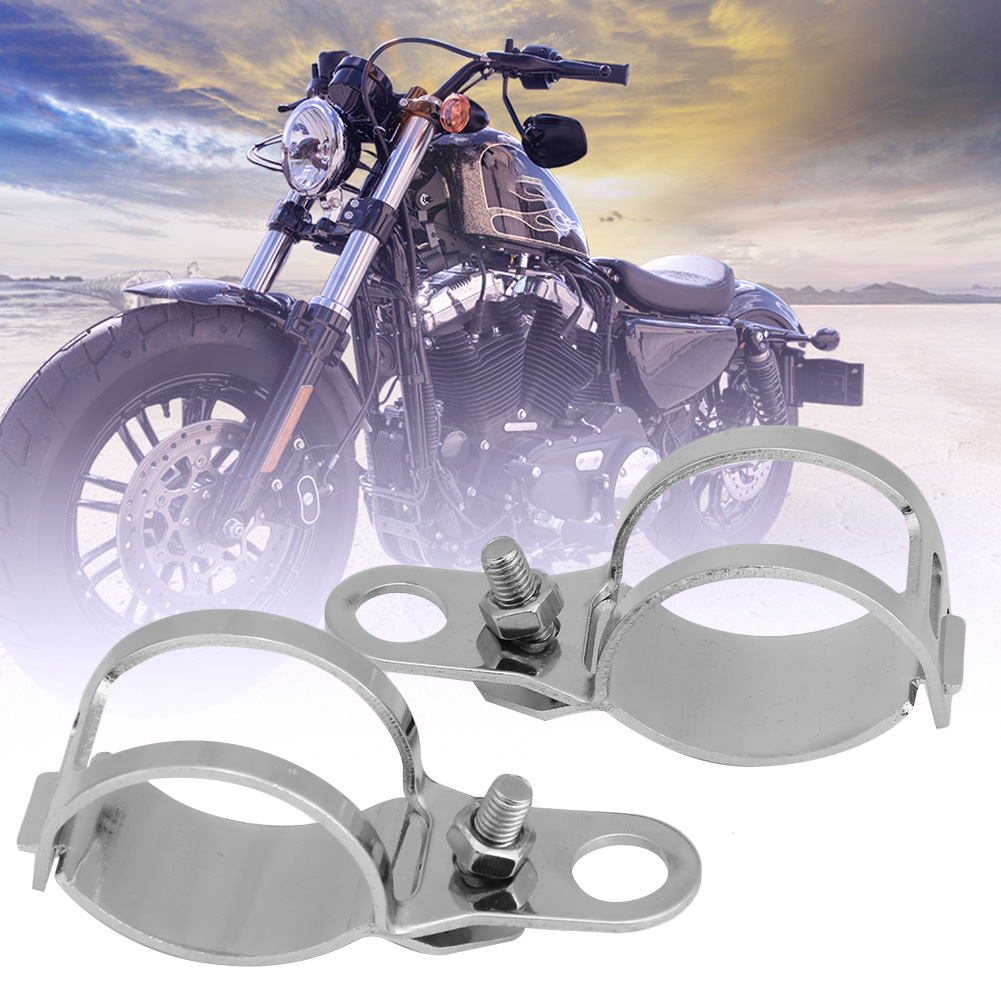 2-teiliges Set Aus Motorradscheinwerfer- Und Blinkerhalterung, Passend Für 30-45 Mm Roller-vorderradgabeln (silber)