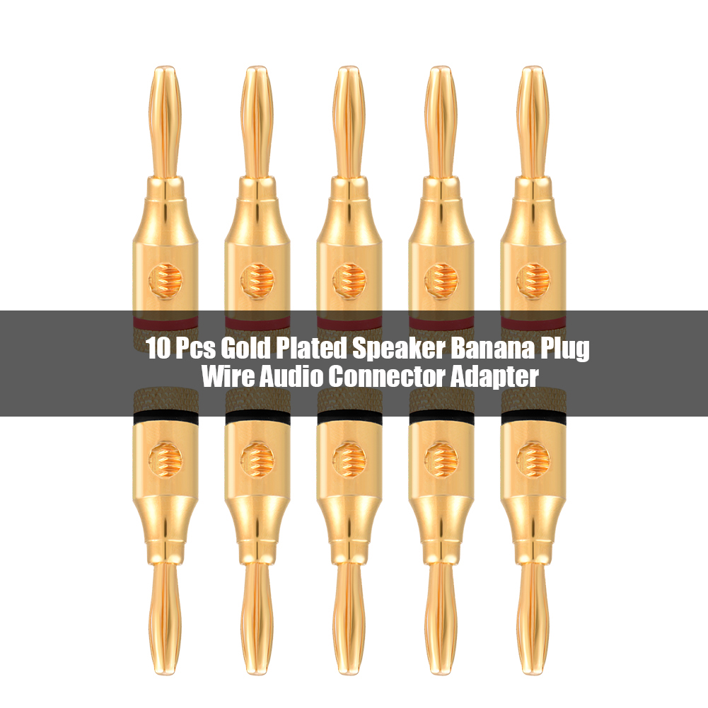 10 Vergoldete Bananenstecker Für Lautsprecher – 10er-pack