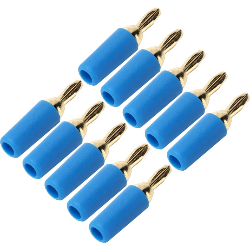 10 Stück 2,5 Mm Vergoldete Bananenstecker Aus Messing, Lötzubehör-set, Blau