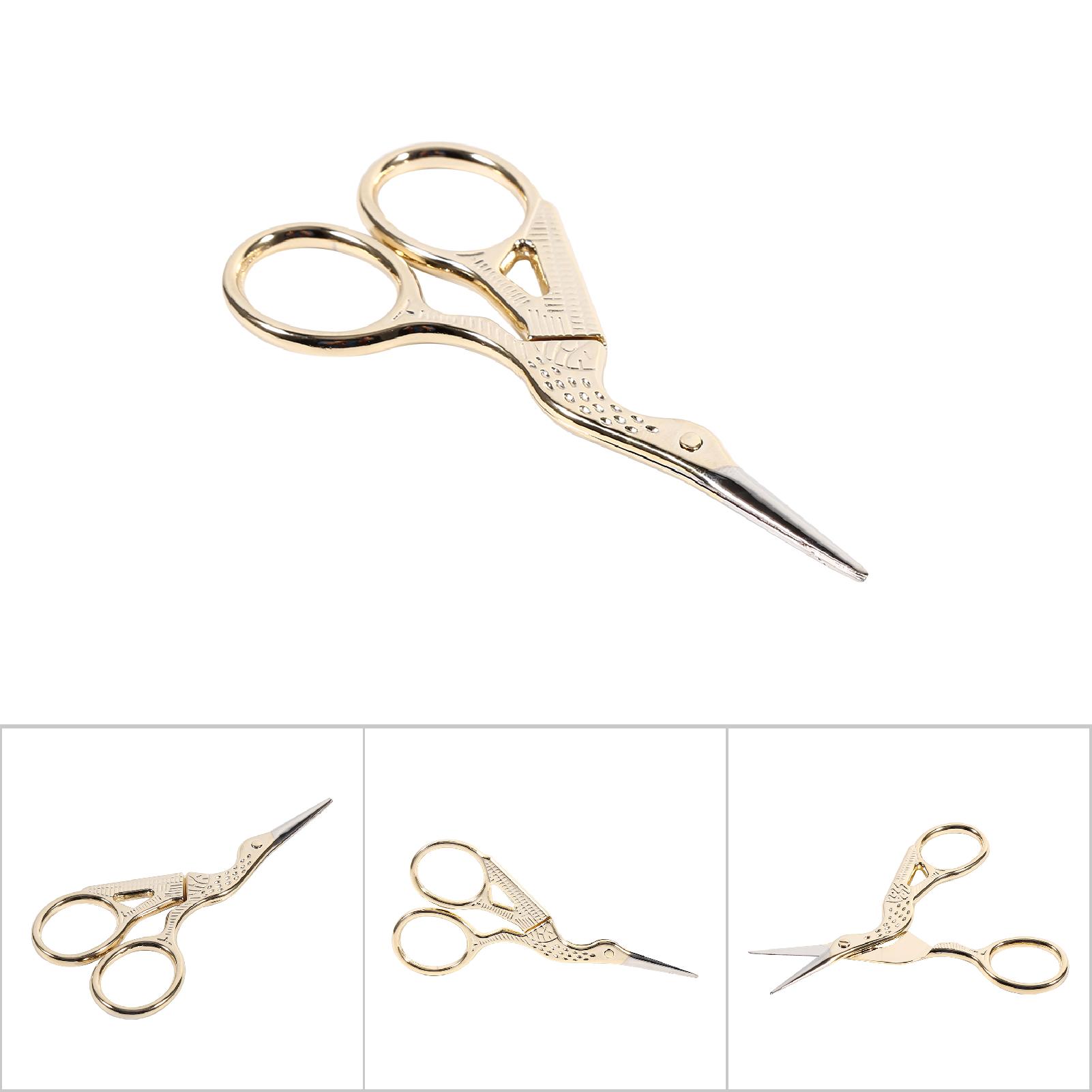 Paar Stickschere Aus Edelstahl, Kranichform, Goldfarben, Für Kreuzstich Und Nähen
