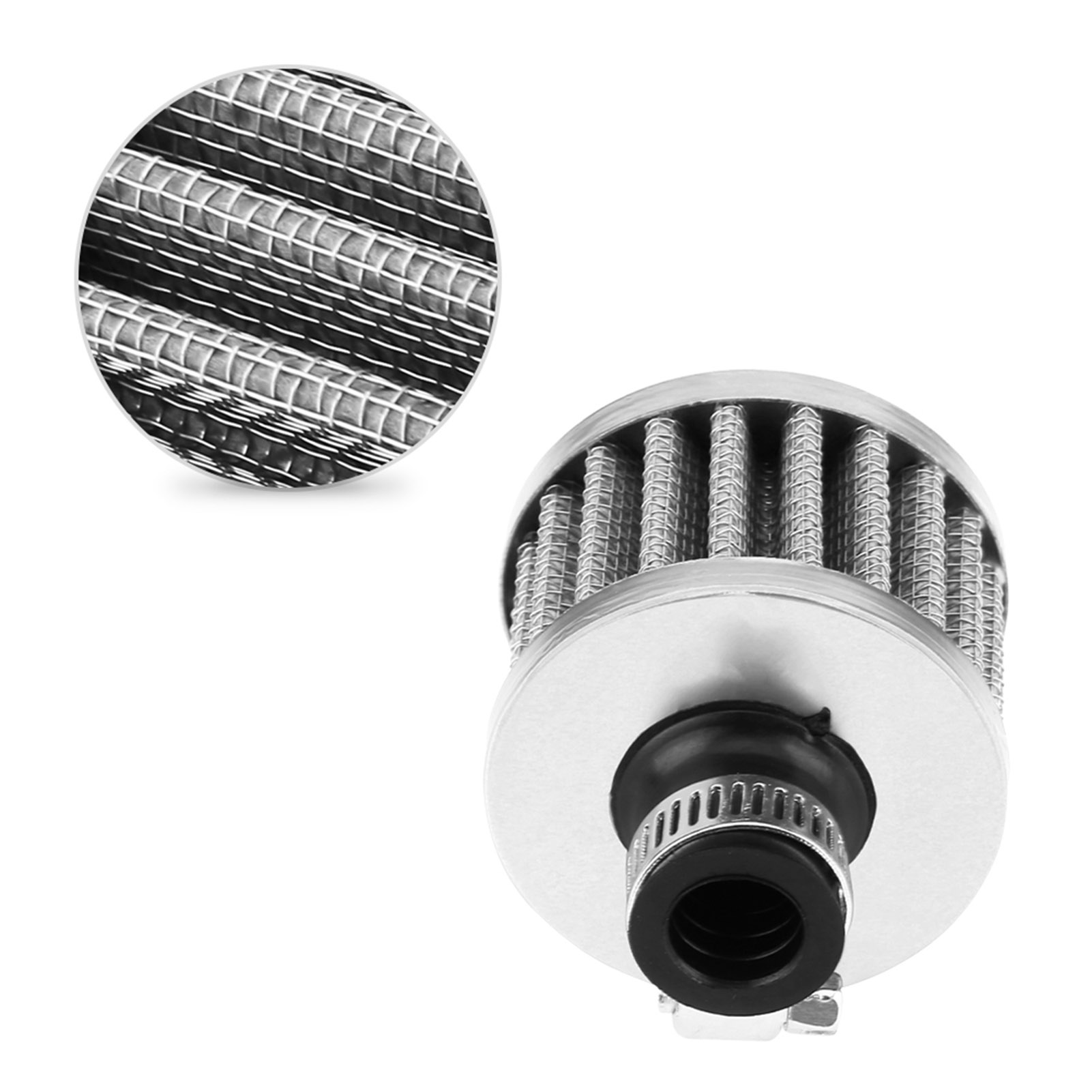 Universelles 12-mm-kaltluftfilter-set Für Fahrzeuge Mit Silberner Kurbelgehäuseentlüftungsabdeckung