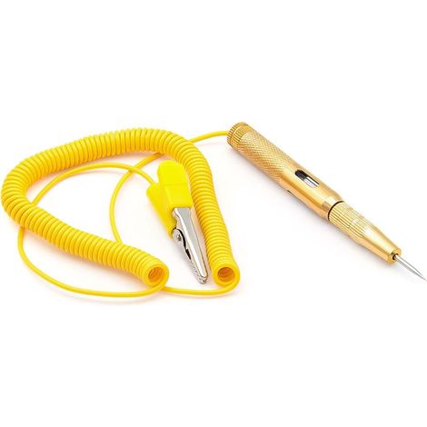 12v/24v Kfz-stromkreisprüfer-stift, Relais- Und Kfz-beleuchtungstester Mit Taschenlampe, Goldfarben
