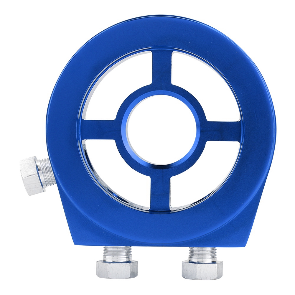 Universeller Öltemperaturmesser Und Filterkühler-sandwichplattenadapter Aus Blauem Aluminium