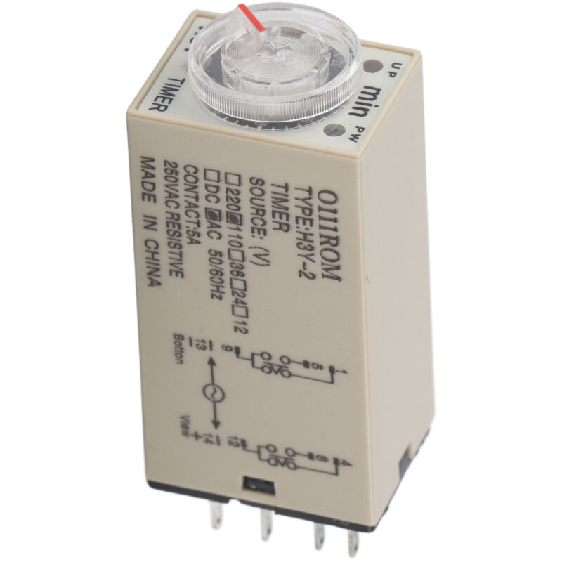 H3y-2 8-poliger Drehknopf-timer, Einstellbarer Timer 0–60 Min., 5-a-mehrzweckrelais