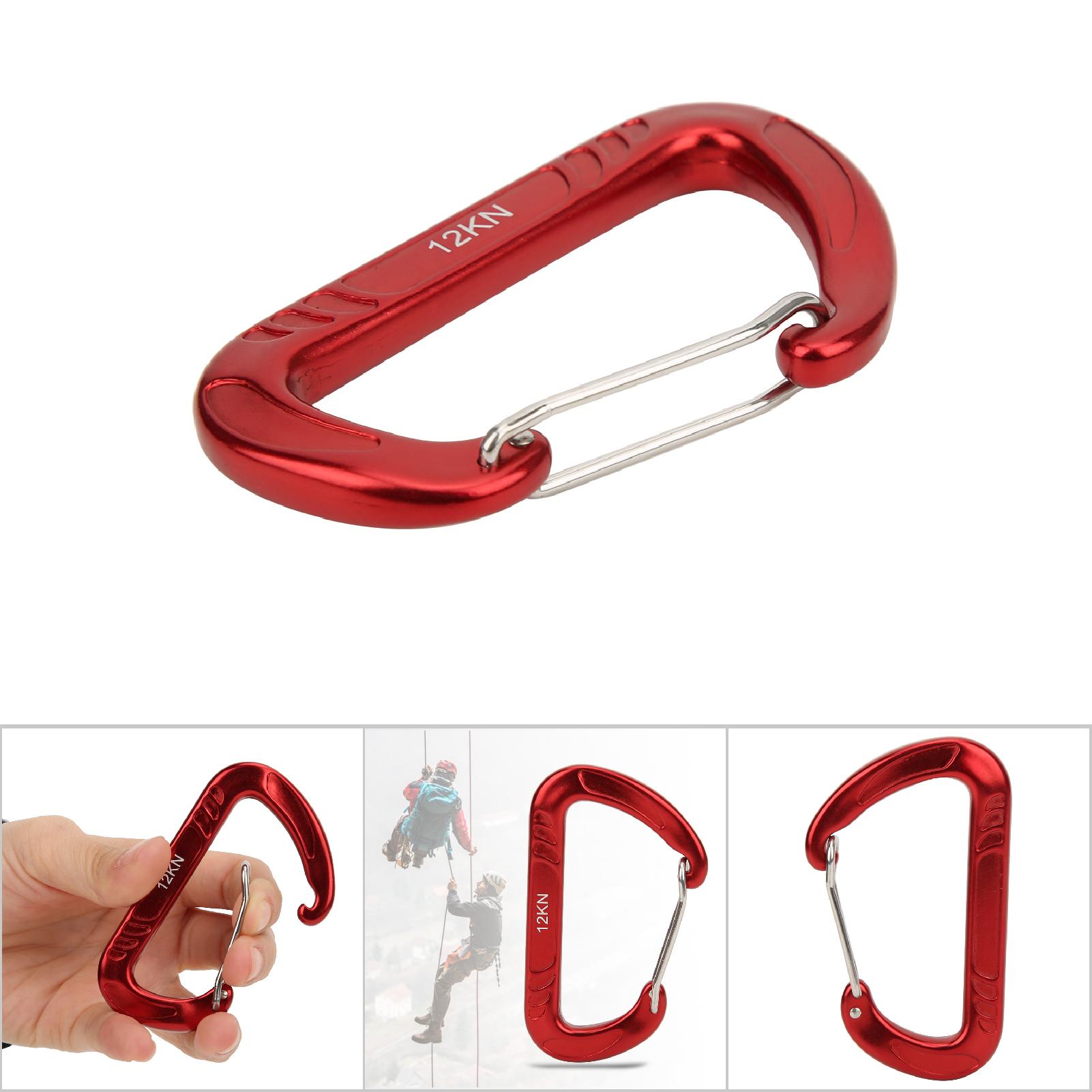 12 Kn Schnellverschluss-d-karabiner Mit Federbelastetem Schnapper Für Fallschirmspringen Und Klettern (rot)