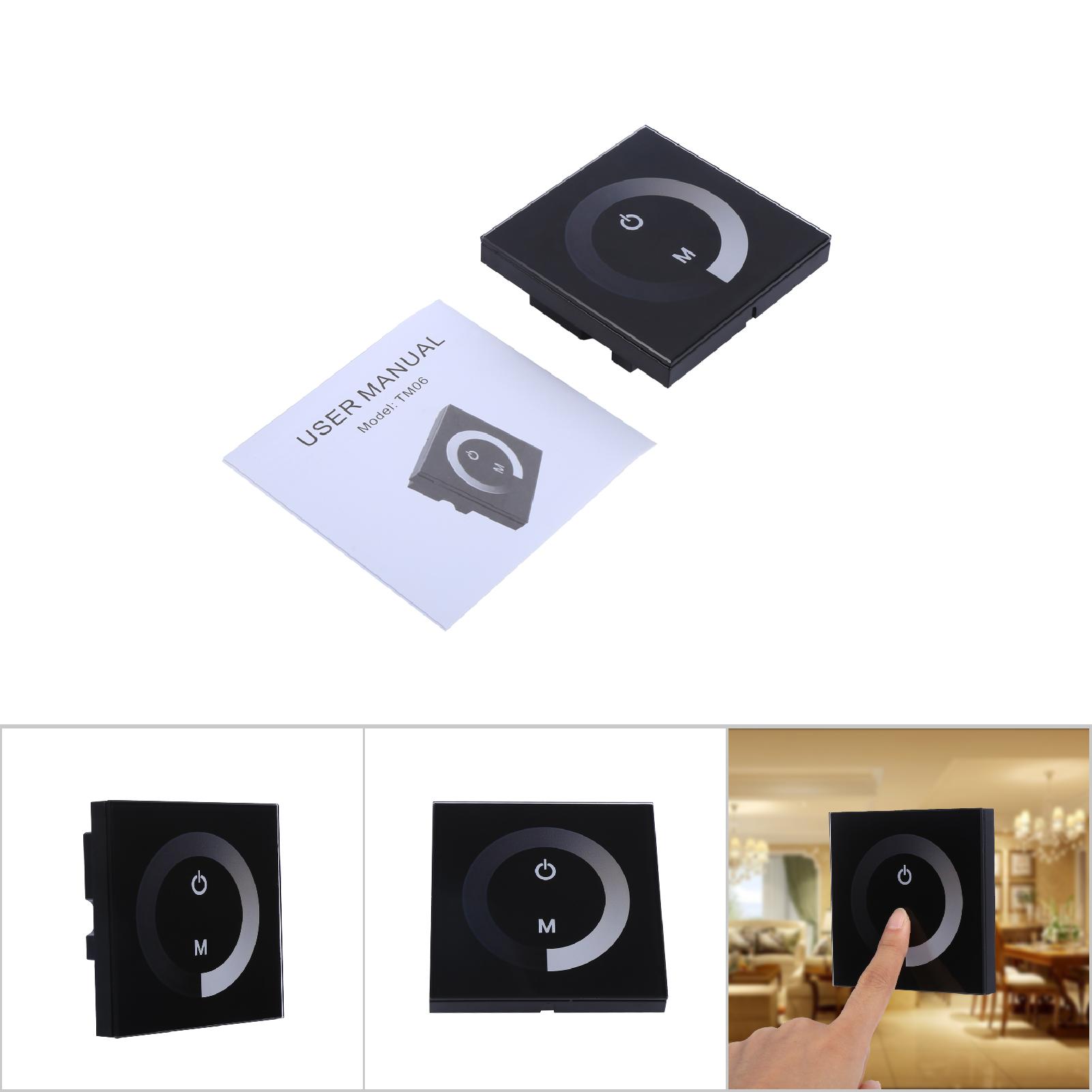 Einfarbiger Touch-wandschalter Für 12v-24v Led-streifen – Schwarz