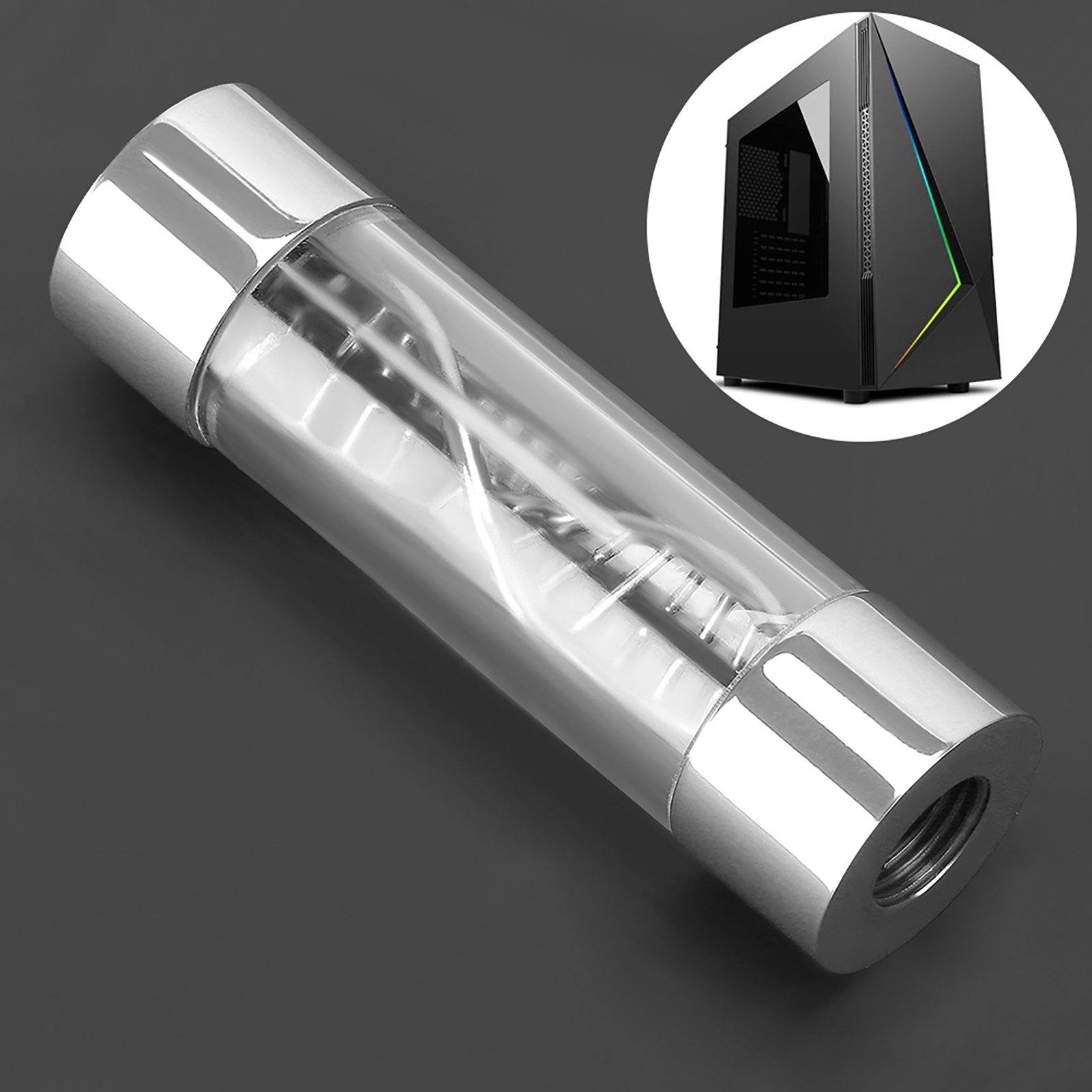 Spiralförmiger Metall-durchflussmesser G1/4 Für Pc-flüssigkeitskühlung, Erhältlich In Verschiedenen Farben (silber).
