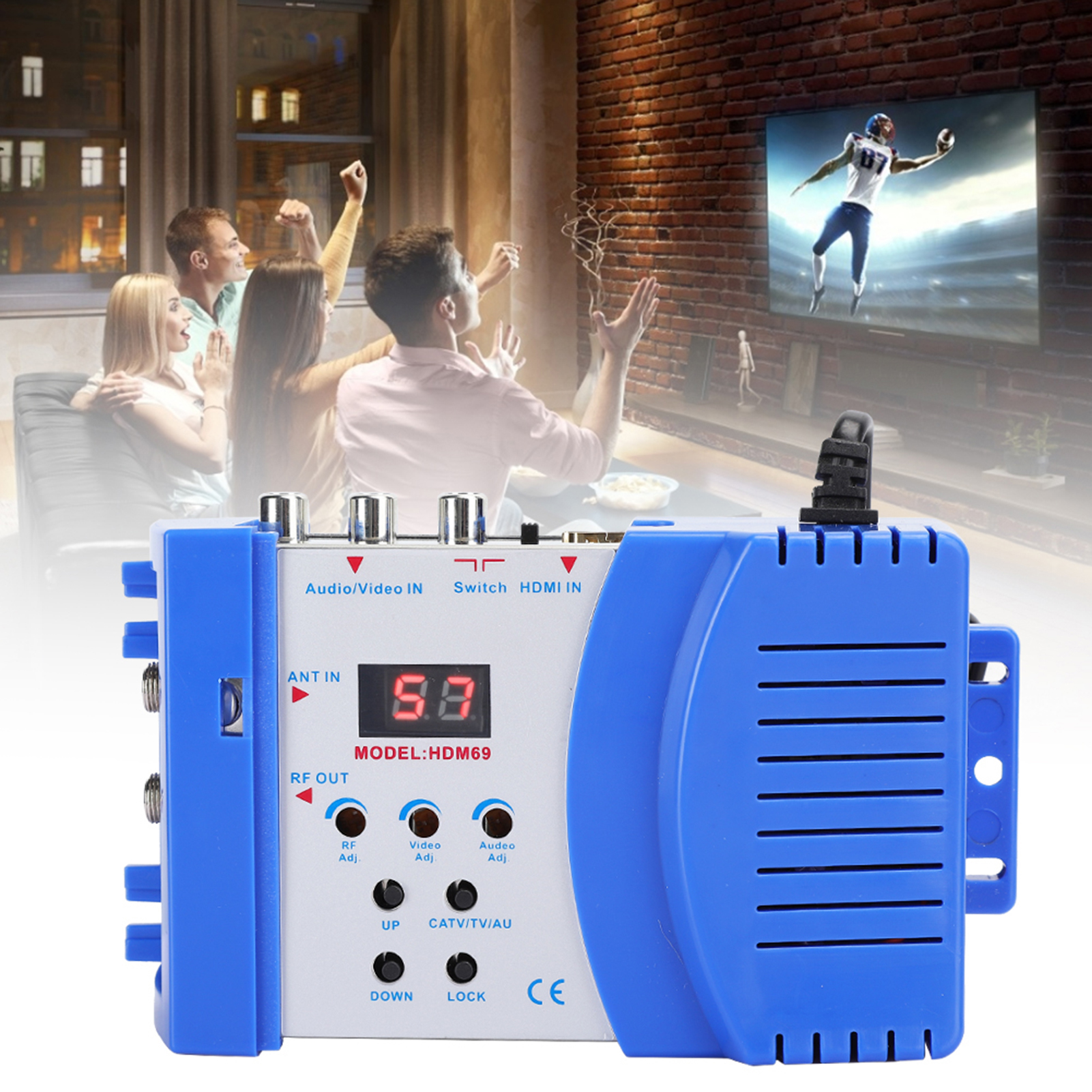 Hdmi-zu-rf-digitalmodulator Hdm69 – Tragbarer Pal-av/rf-konverter Für Uhf/vhf-fernseher – 100–240-v-eu-netzteil