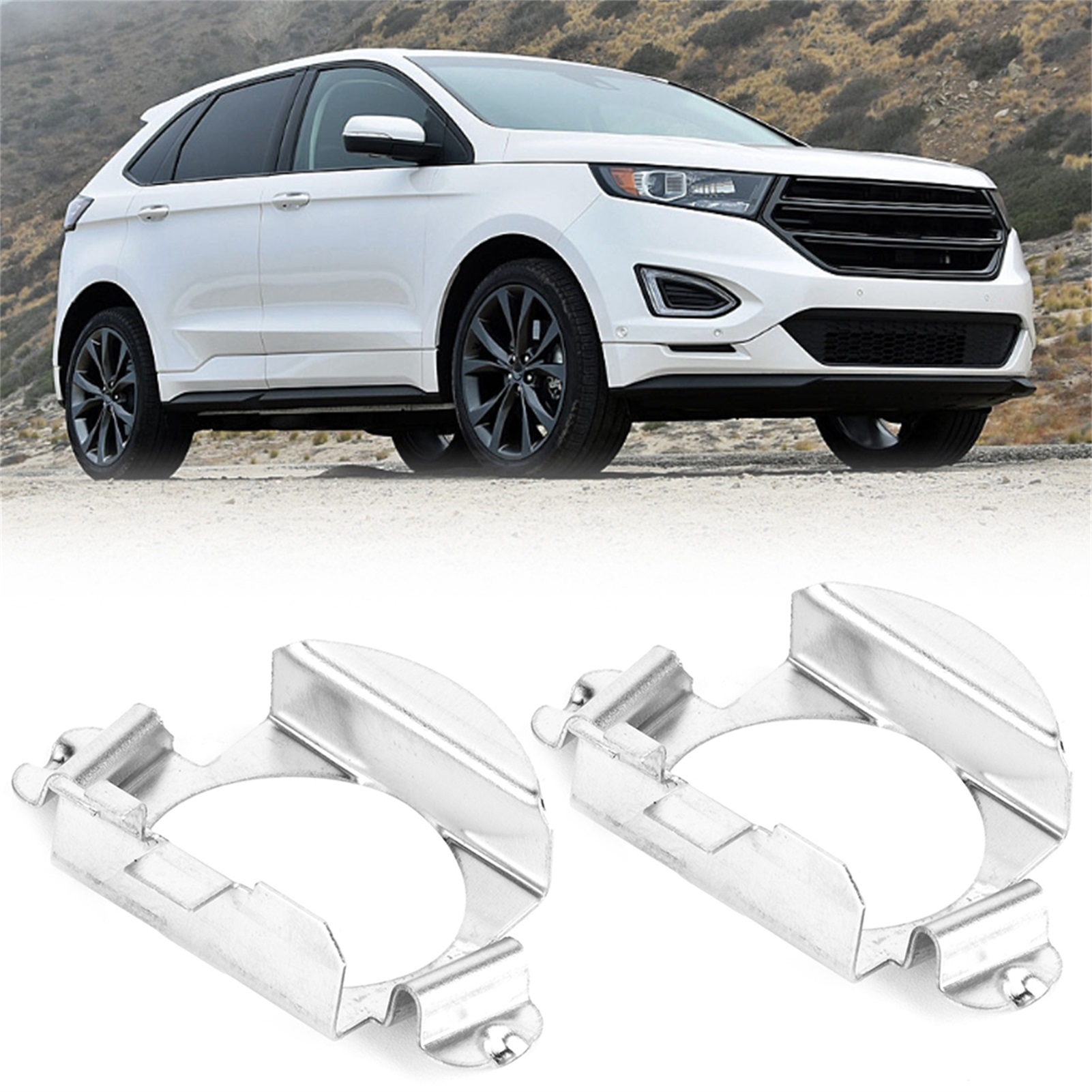 Paar Adapterhalterungen Für H7-led-lampen Für Mercedes-benz Und Ford Silber