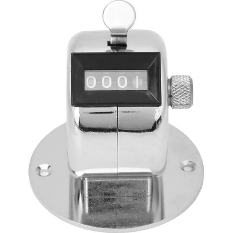 Manueller Zähler Aus Silberfarbener Aluminiumlegierung Mit 4 Ziffern Und Ständer Zum Zählen