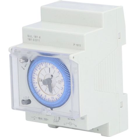 Mechanischer 24-stunden-zeitschalter Mit Netzteil Für Din-schiene Sul 181d 110-230 V