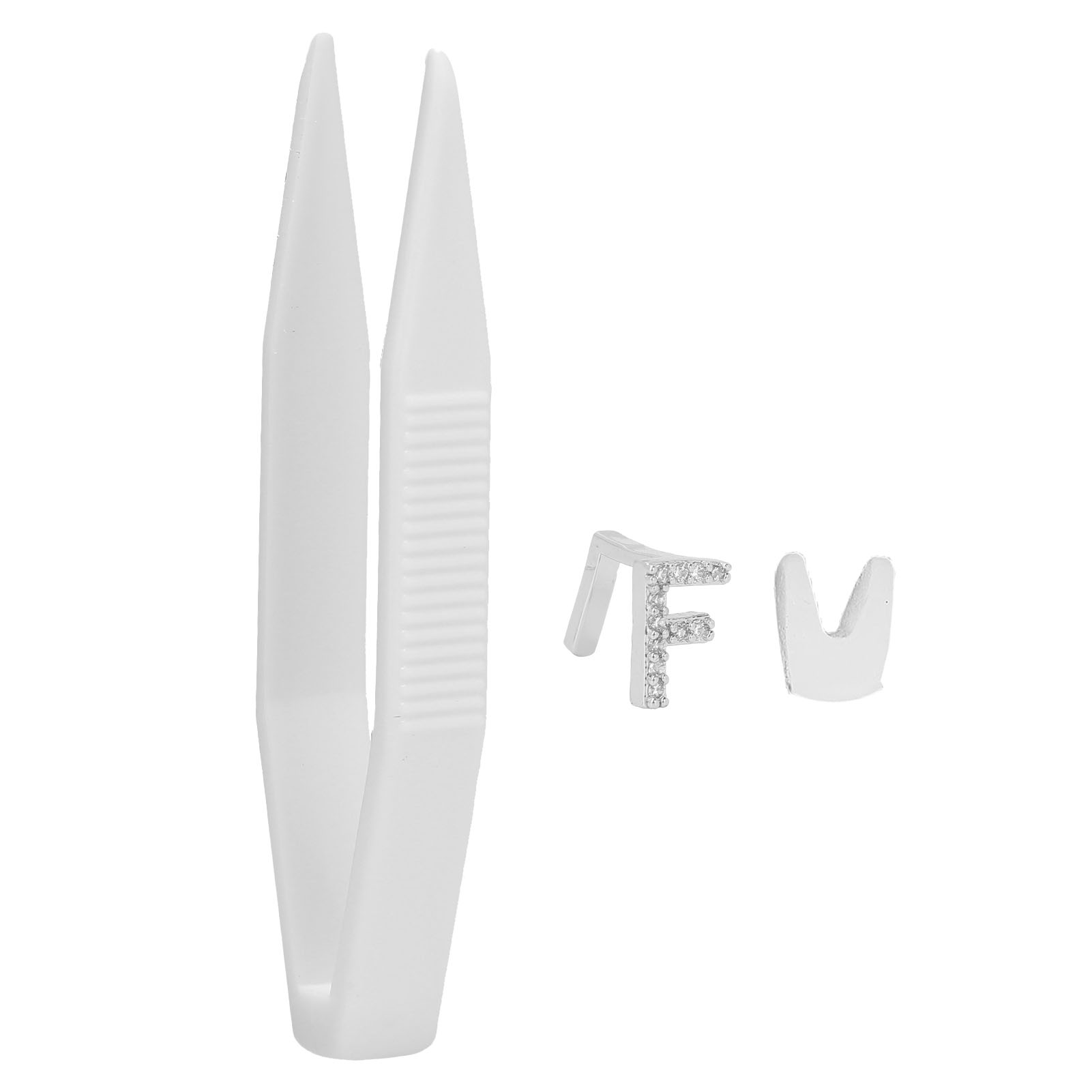 Silberner Buchstabe F Als Originelle Gebiss-figur Für Halloween-partys – Elegantes Deko-accessoire