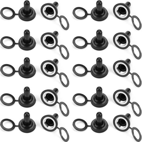 20 Stück Wasserdichte Gummikappen Für 12-mm-wippschalter, Schwarz