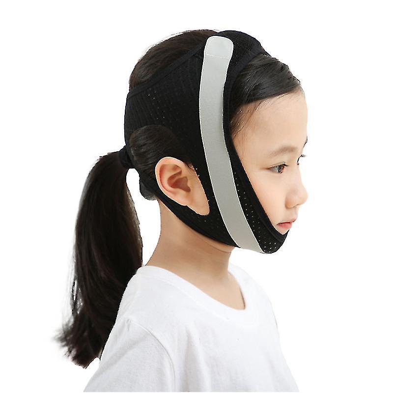 Mundschutz Für Kinder, V-förmiges Stirnband, Mundatmungskorrekturgürtel, 1 Stück, Schwarz, Zinuo Boutique