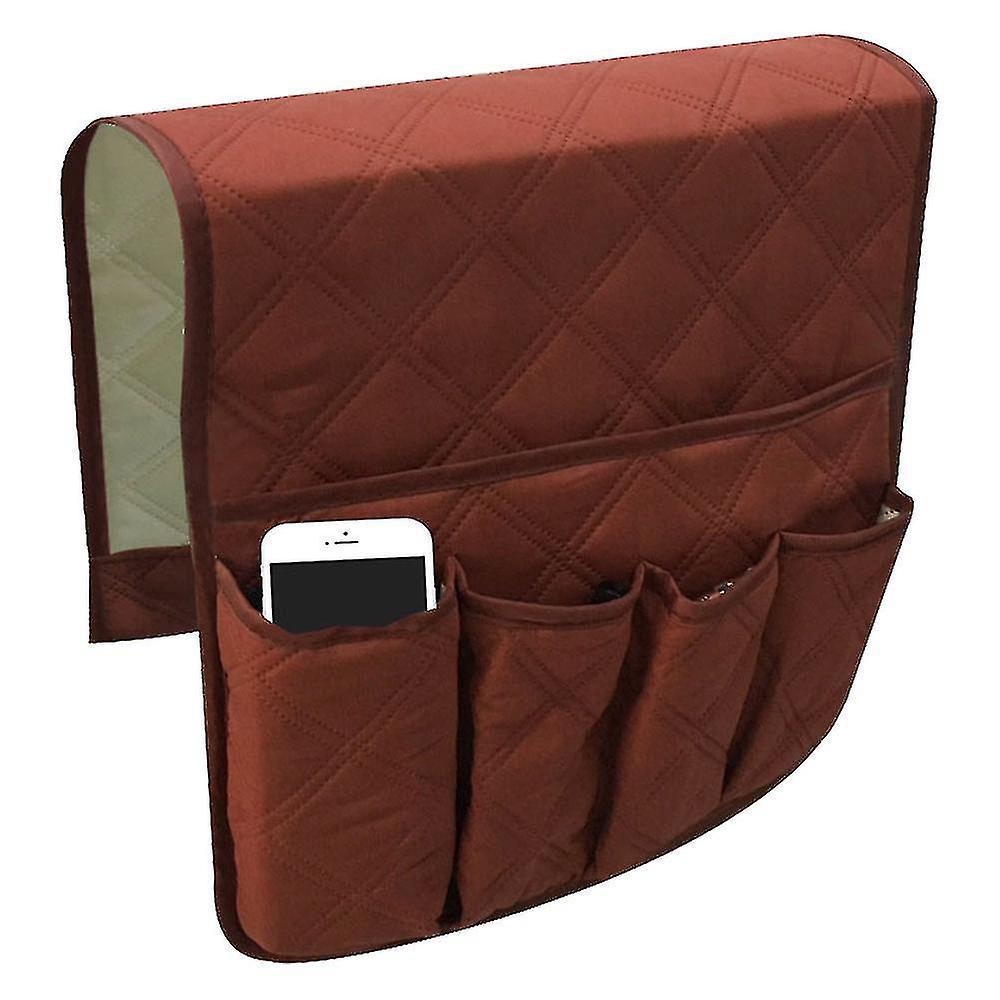 Sofa-armlehnen-organizer, Fernbedienungshalter, Platzsparende Aufbewahrungstasche Für Sofa, Sessel, Tisch Und Kleiderschrank – Dunkelbraun
