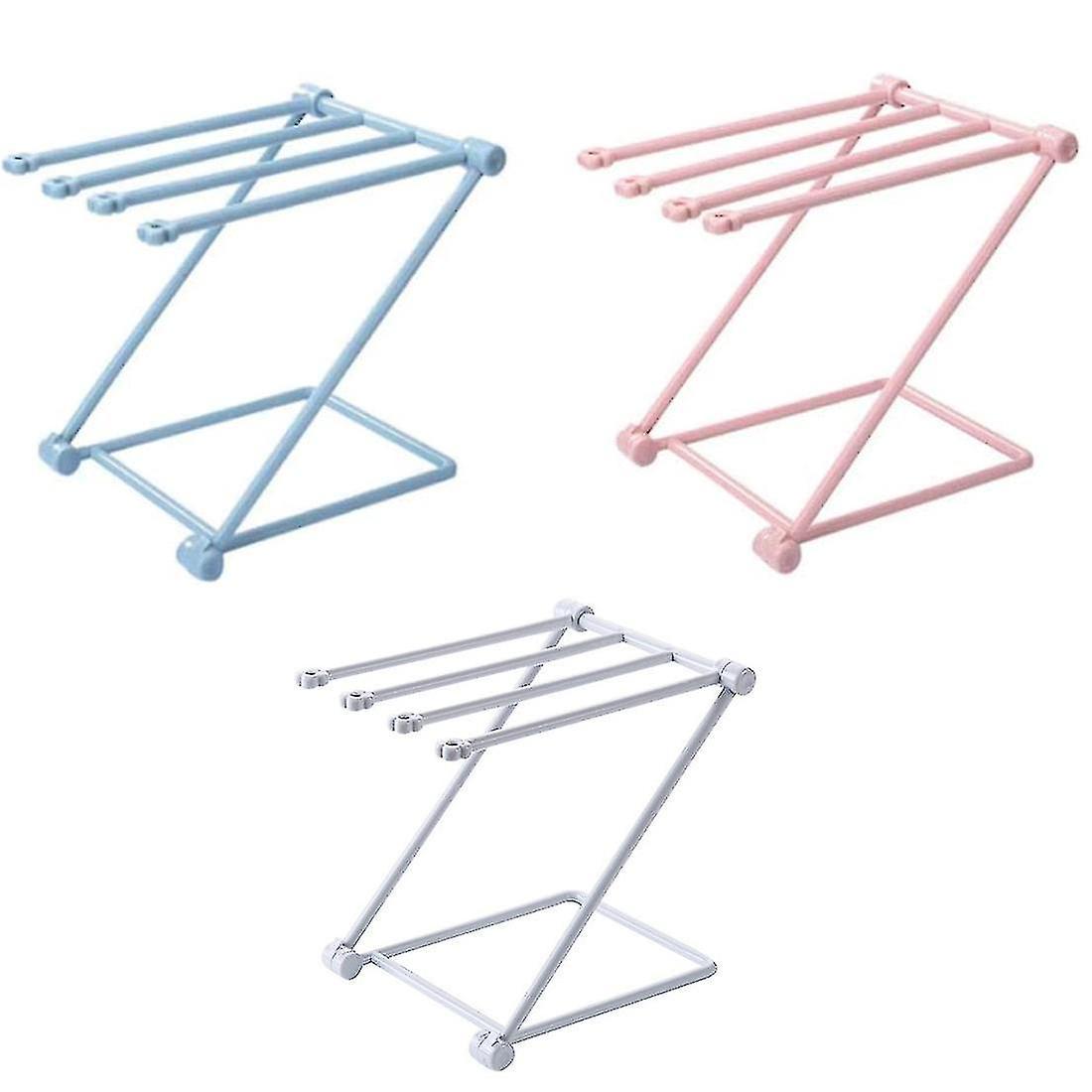 Klappbarer Handtuchhalter, Freistehender Handtuchhalter, Handtuchtrockenständer, Küchenhandtuchhalter (2er-set) – Blau