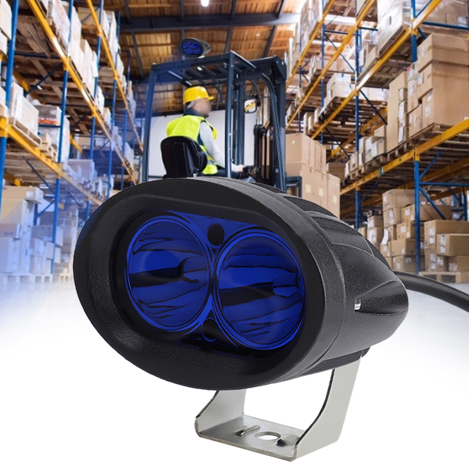 Blaue Led-signalleuchte Für Gabelstapler, 20 W, Schutzart Ip67, 9–60 V, Sicherheitsscheinwerfer