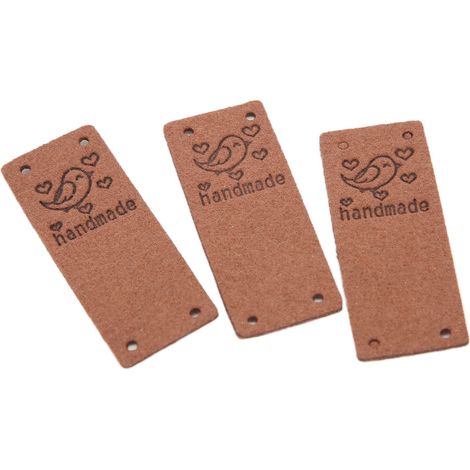 100 Handgefertigte Etiketten Aus Weichem Pu-leder, 4 Löcher, Diy-accessoires Für Geldbörsen Und Hüte (dunkelbraun)