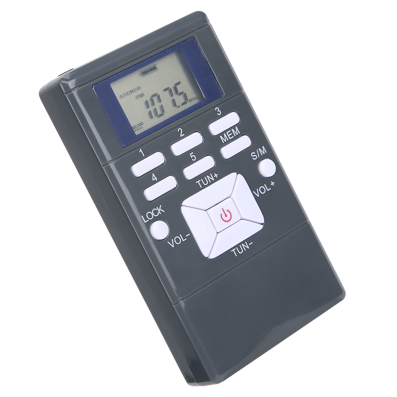 Qqt102 Professioneller Mini-stereo-fm-empfänger Mit Lcd-bildschirm Und Kopfhörern, Dunkelgrau