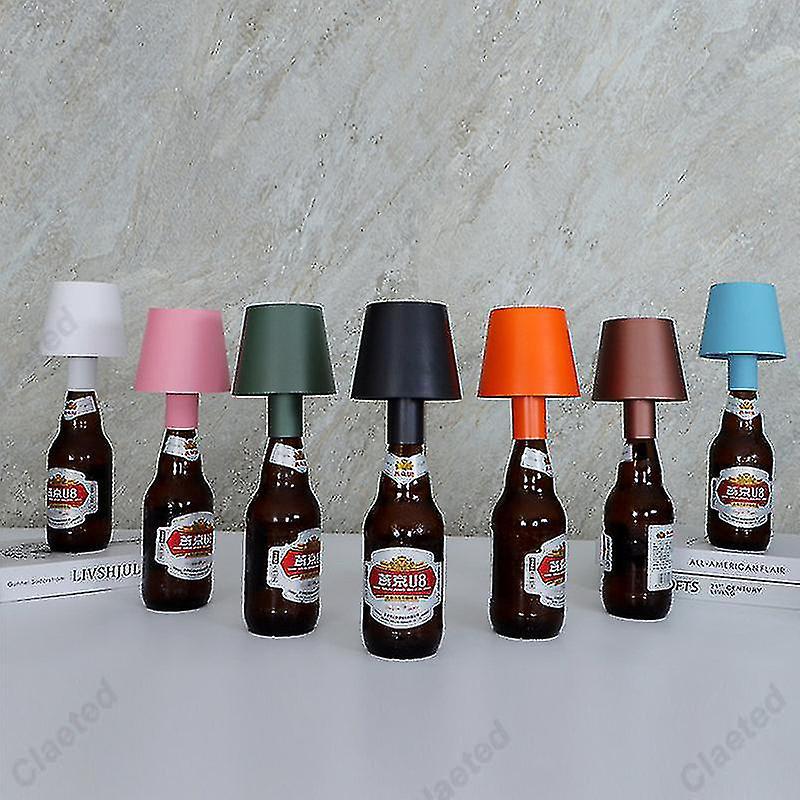 Led-tischleuchte Für Weinflaschen, Abnehmbar Und Per Usb Aufladbar, Mit Abnehmbarem Und Tragbarem Leuchtenkopf, Ideal Für Eine Sanfte, Stimmungsvolle Beleuchtung In Bars Oder Cafés. Farbe: Dunkelgrün.
