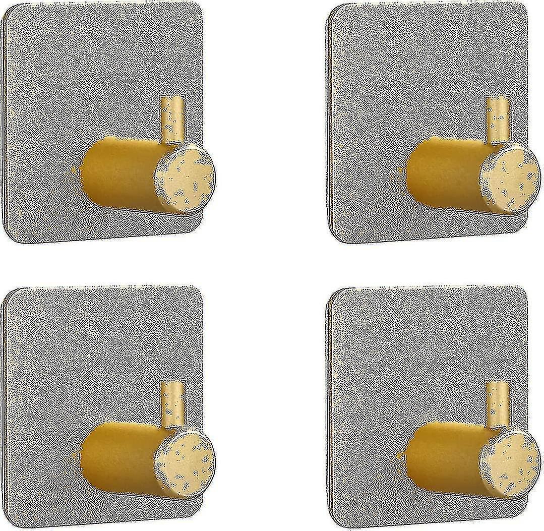 Set Mit 4 Selbstklebenden Wandhaken, Bohrfreies Bilderaufhängesystem, Selbstklebender Wandhaken (gold) Hs--