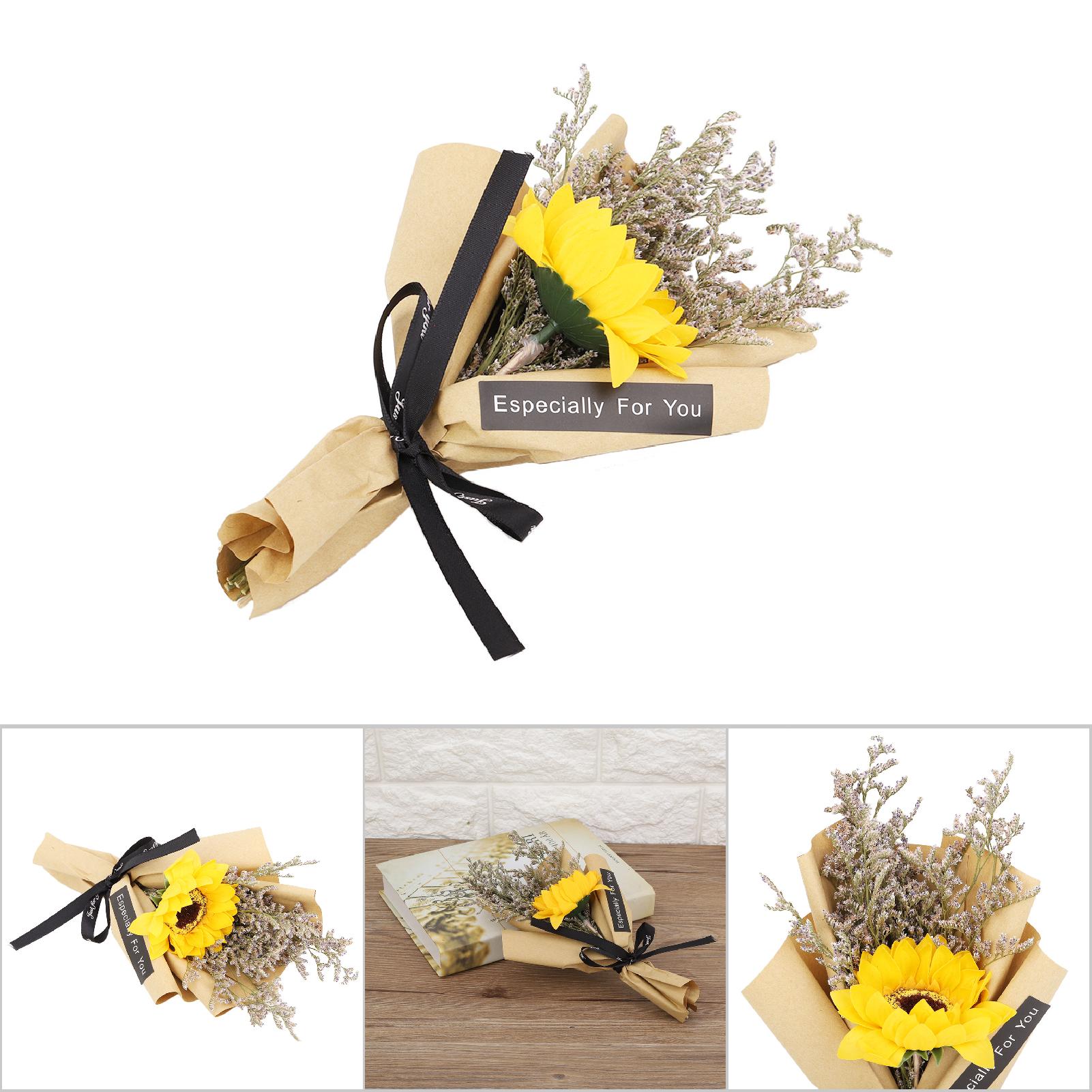 Getrockneter Sonnenblumenstrauß Zur Hochzeitsdekoration, Natürliches Partygeschenk (gelb)