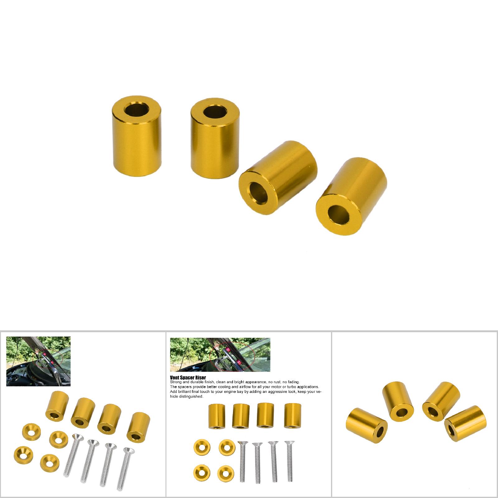 Lufthutze Aus Aluminiumlegierung Für Die Motorhaube, 6 Mm Erhöhung, Goldfarben.