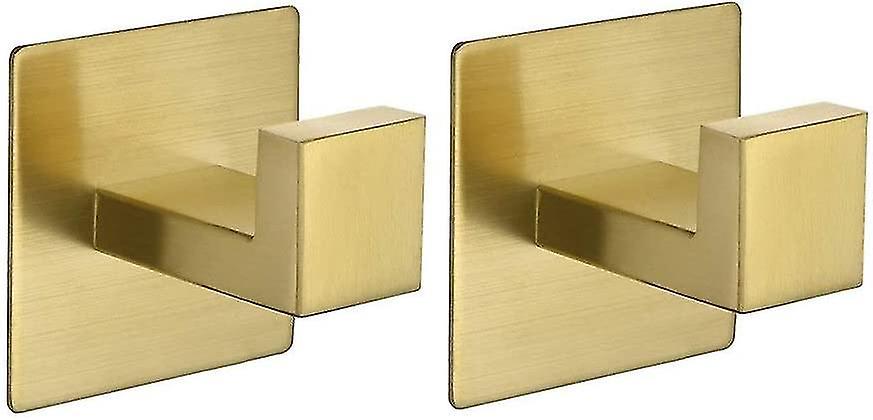 Goldene Selbstklebende Haken, Kein Bohren Erforderlich, Handtuchhaken, Türhaken, Bademantelhaken, Wandhaken Für Bad Und Küche (2er-set)