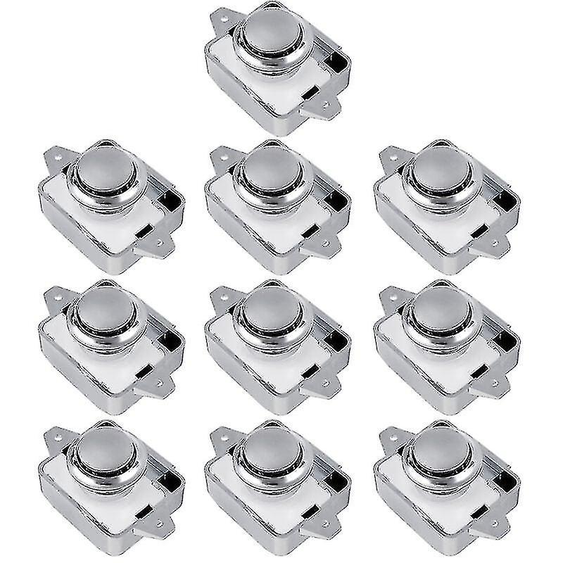 Set Mit 10 Druckknopfschlössern Für Schubladen, Schränke Und Türen Von Wohnmobilen Und Wohnwagen (silber, 10 Stück)