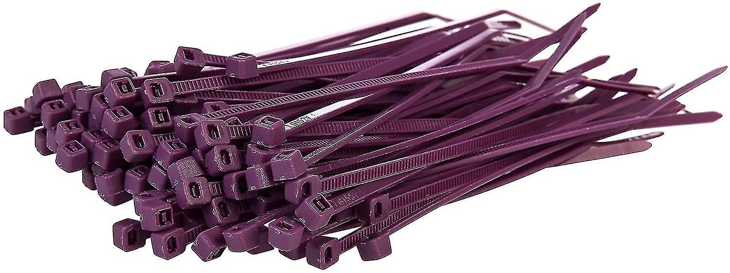 Lange, Robuste Silberne Kabelbinder, 370 Mm X 4,8 Mm, 100er-packung, Mit Hochwertigem Nylon-reißverschluss – 150 Mm X 3,6 Mm – Lila