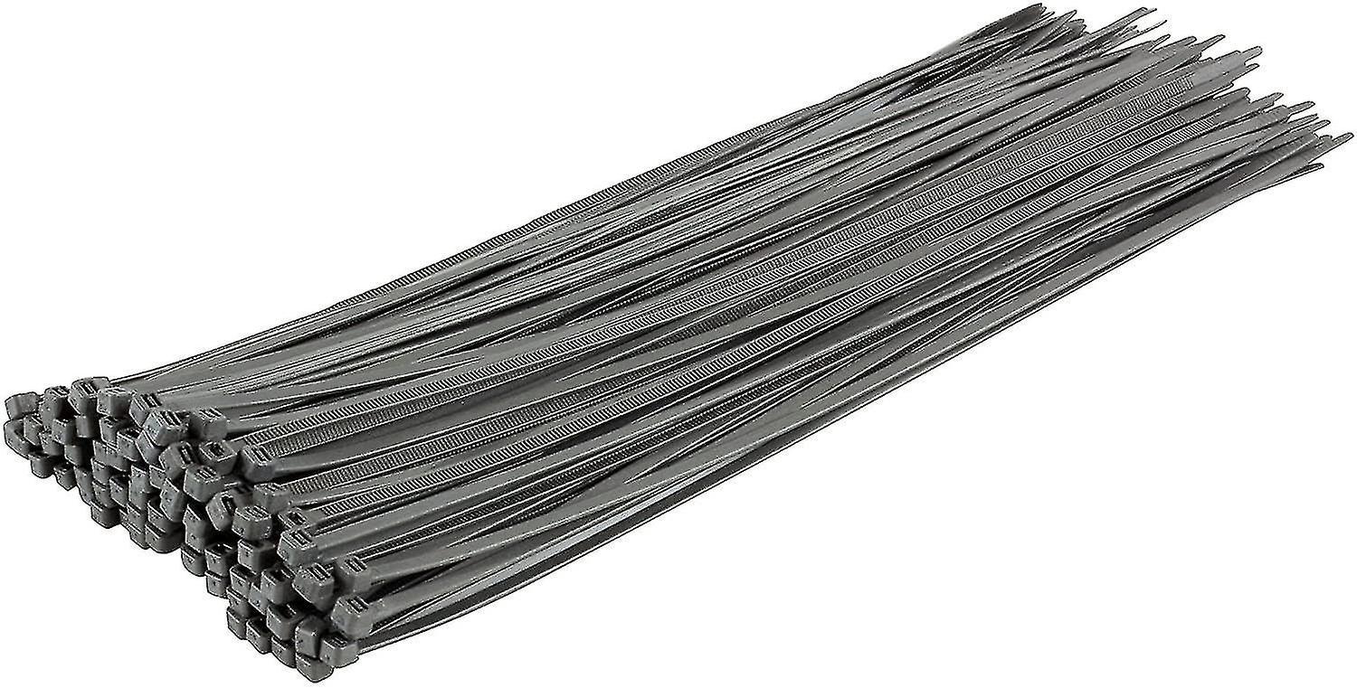 Lange, Robuste Silberne Kabelbinder, 370 Mm X 4,8 Mm, Packung Mit 100 Stück, Aus Hochwertigem Nylon.