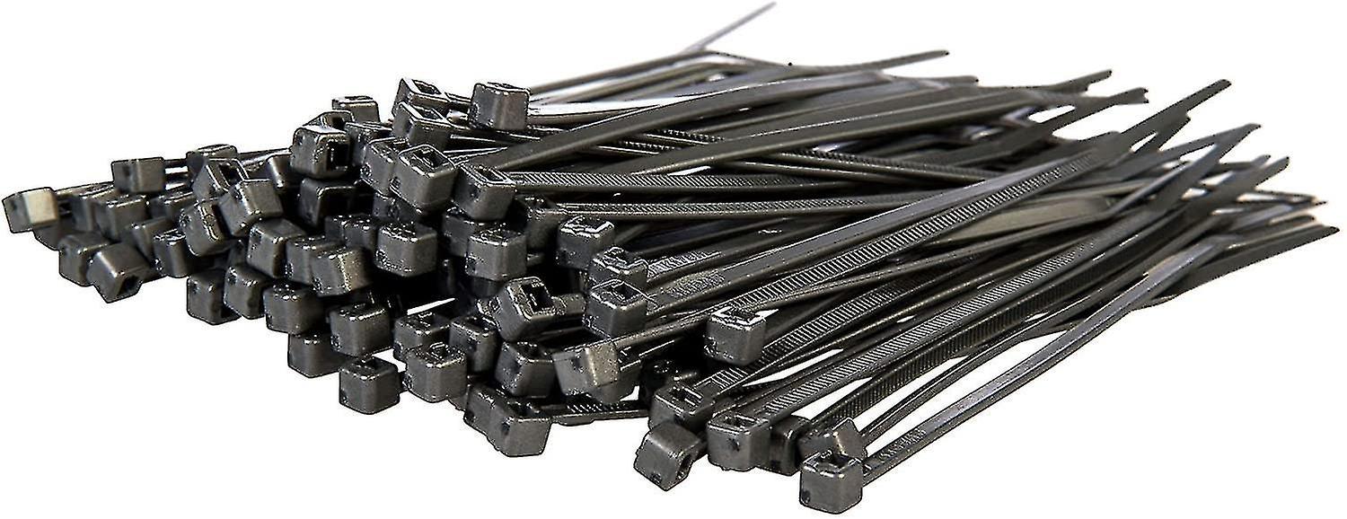 Lange, Robuste Silberne Kabelbinder, 370 Mm X 4,8 Mm, 100er-packung, Aus Hochwertigem Nylon, Mit 150 Mm X 3,6 Mm Reißverschluss, Silberfarben