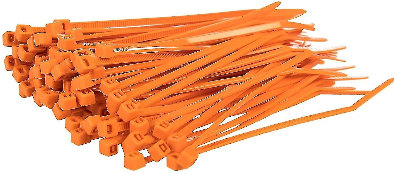 Lange, Robuste Silberne Kabelbinder, 370 Mm X 4,8 Mm, 100er-packung, Aus Hochwertigem Nylon, 150 Mm X 3,6 Mm Reißverschluss, Orange
